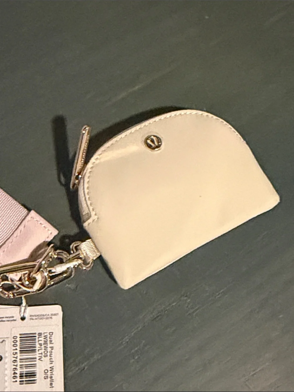 NWT lululemon athletica Pink & Cream Keychain Card Holder Set with Wrist Strap